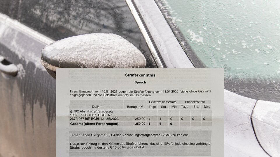 Auto zu lange enteist - 600-Euro-Strafe reduziert