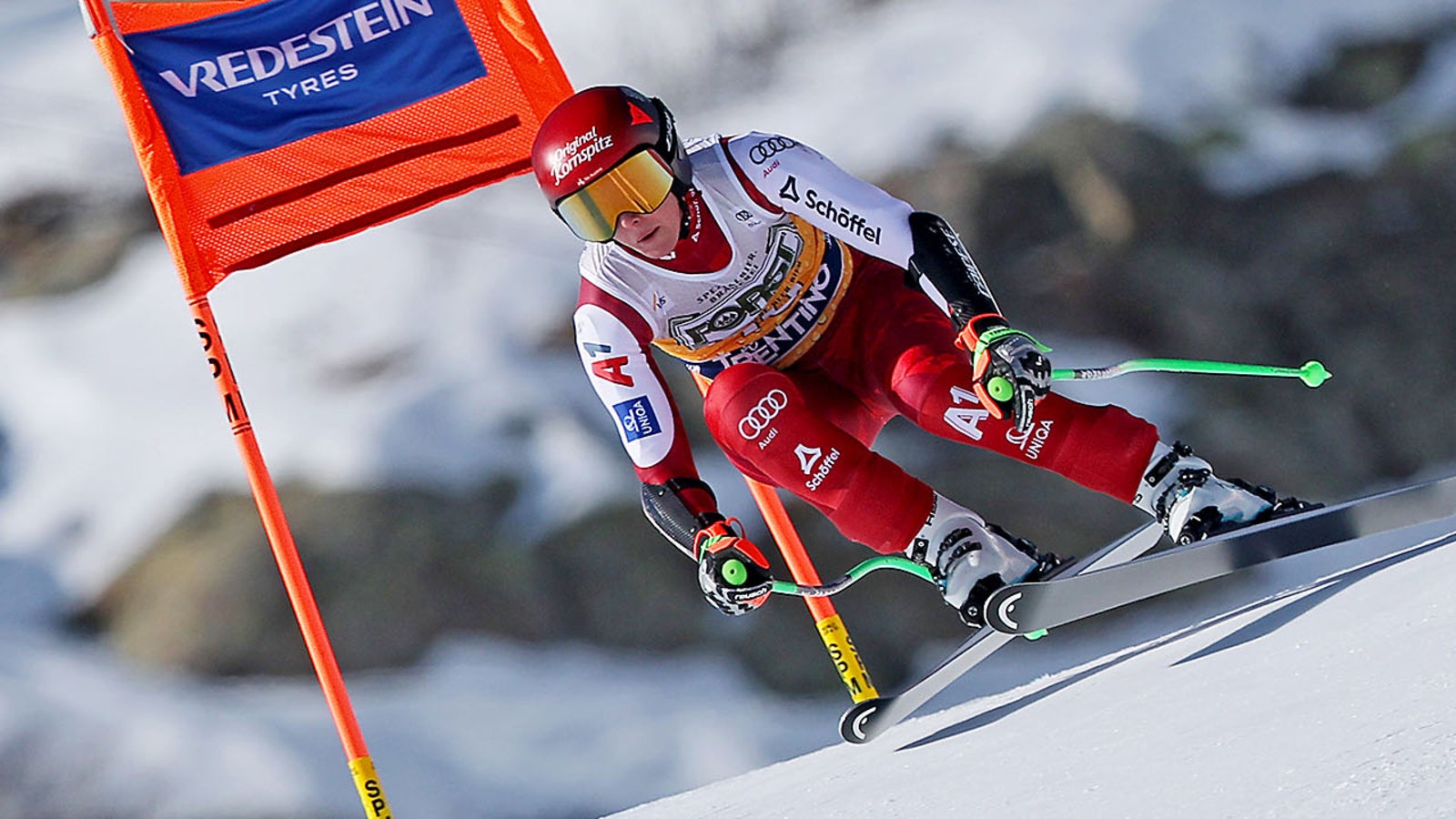 Hütter jagt nach Platz 5 das Podest bei Val-di-Fassa-Abfahrt Kép