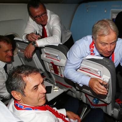 ÖFB-Team ließ es im Flieger krachen