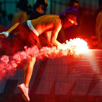 Fanausschreitungen bei PAOK vs. Rapid