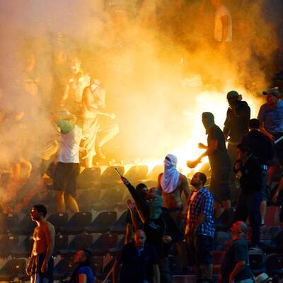 Fanausschreitungen bei PAOK vs. Rapid