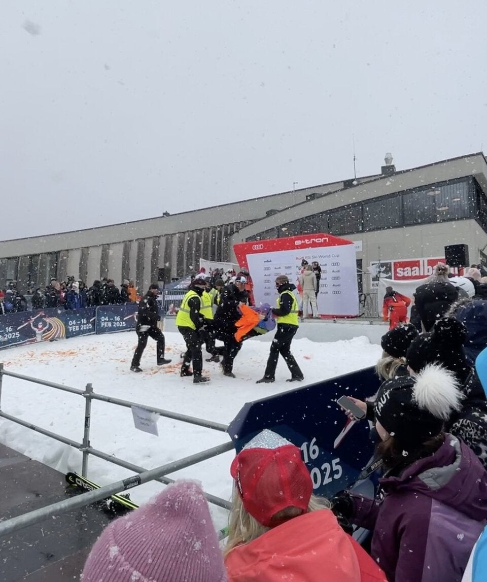 Klima-Kleber sorgen für Eklat bei Skiweltcup-Finale in Saalbach