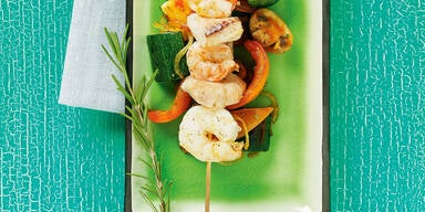 Garnelen-Fisch-Spiess