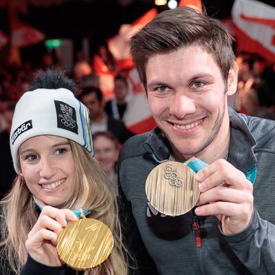 Gasser mit ÖOC-Generalsekretär Peter Mennel