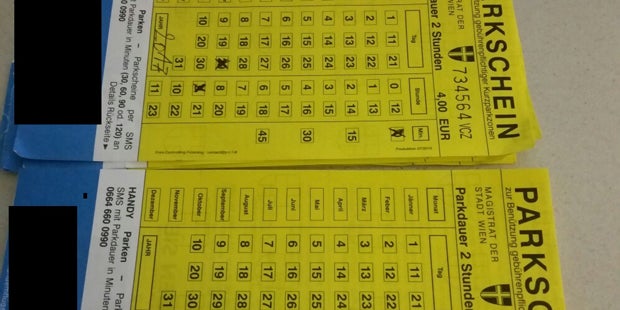 Gefälschte Kurzparkscheine