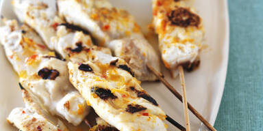 Gegrillte Fischspiesse