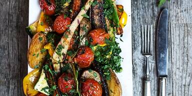 Gegrilltes Gemüse mit Kräuter-Öl Marinade