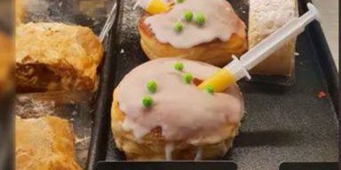 Geimpfte Krapfen bei der B&auml;ckerei Felber