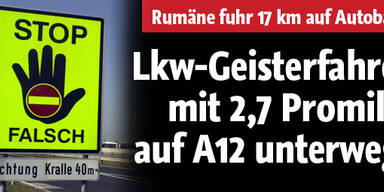 LKW-Geisterfahrer mit 2,66 Promille