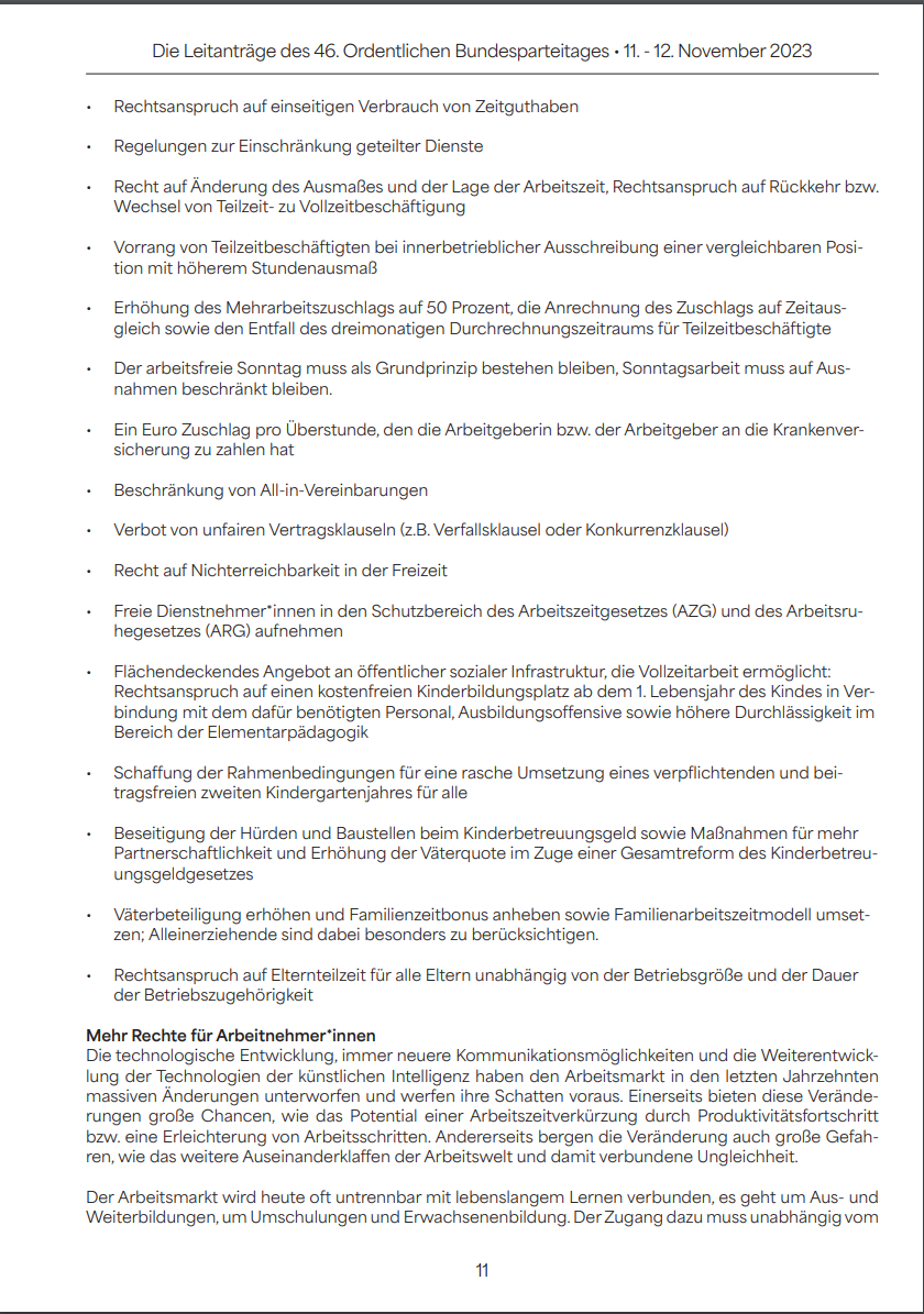 Anträge für den Bundesparteitag der SPÖ