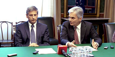 Faymann und Spindelegger über Frauenpension