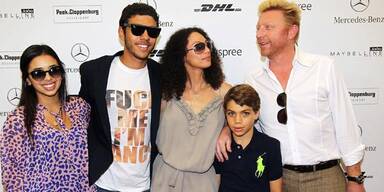 Patchwork-Familie: Rafaela Sanches, Noah Becker, Lilly Becker, Elias Becker und Boris Becker