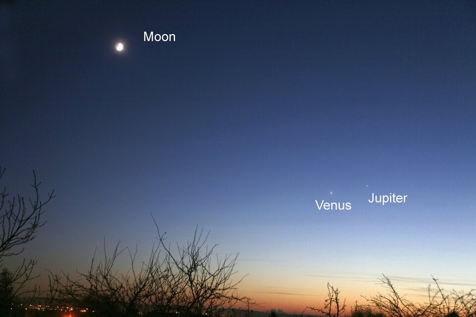 Mond, Venus und Jupiter