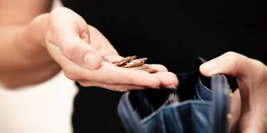 Armut Sparen Brieftasche Kleingeld