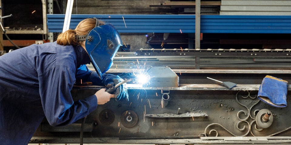 Schweißen Schweißerin Metall Industrie