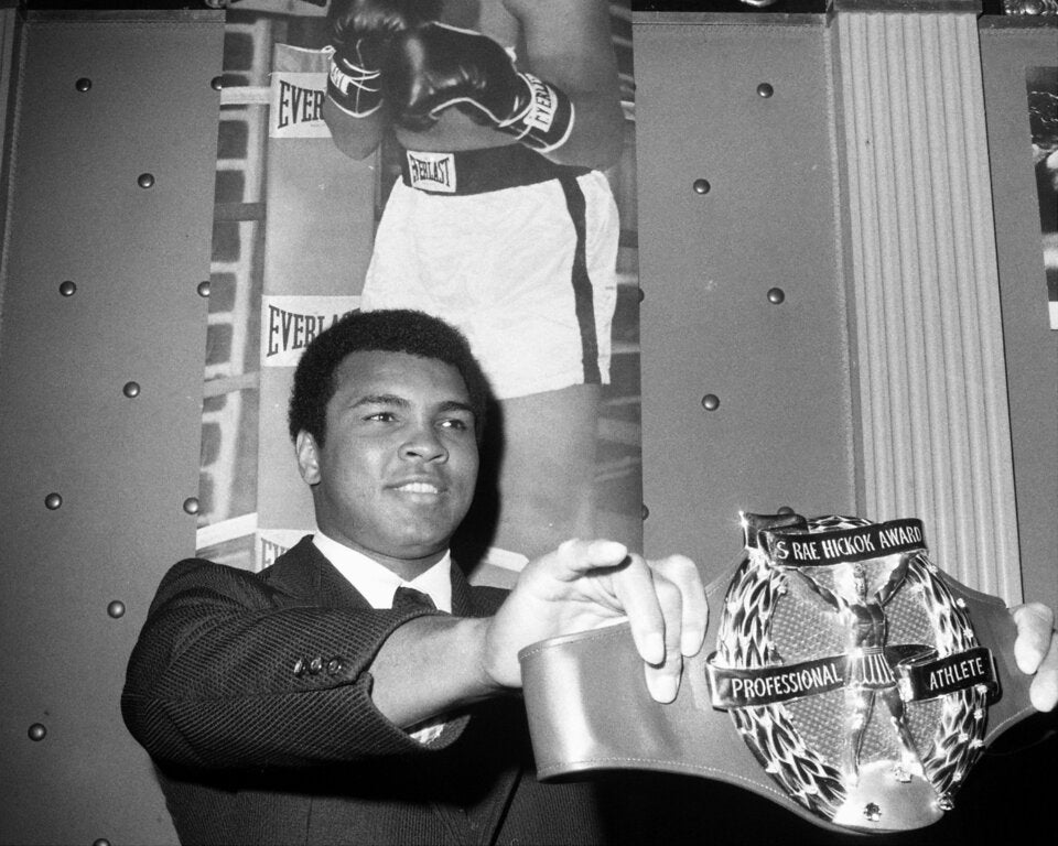 Muhammed Ali mit WBC-Weltmeisterschaftsgürtel  von 1974