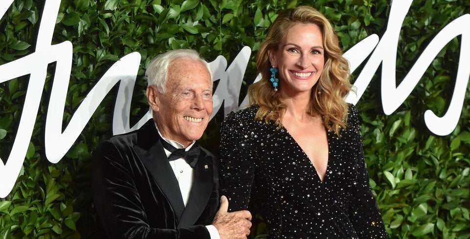 Giorgio Armani mit Langzeit-Muse Julia Roberts bei den Fashion Awards 2019 