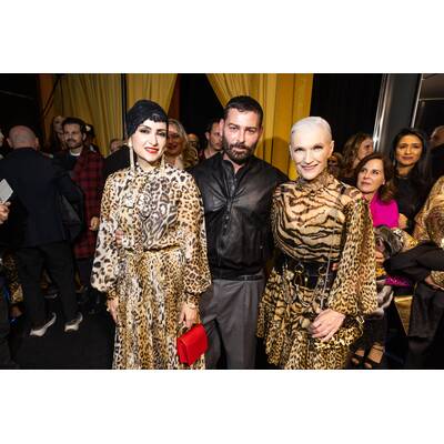 Cavallis Designer Fausto Puglisi und Elon Musk Mutter Maye (re.) 