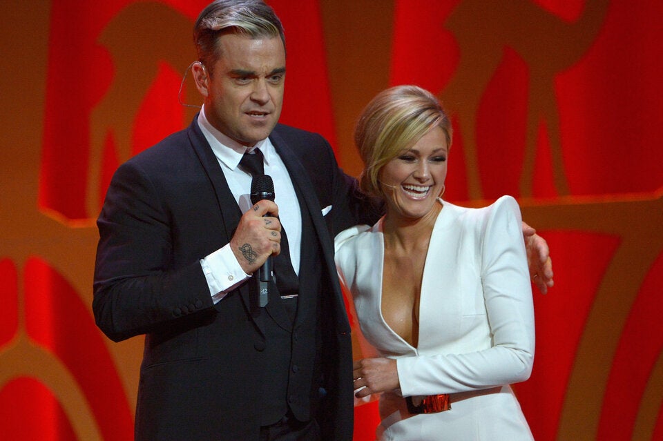 Helene Fischer 2013 mit Robbie Williams und Dutt