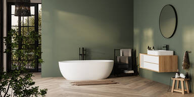 Von Tapete bis Schwarz: Das sind die aktuellen Badezimmertrends