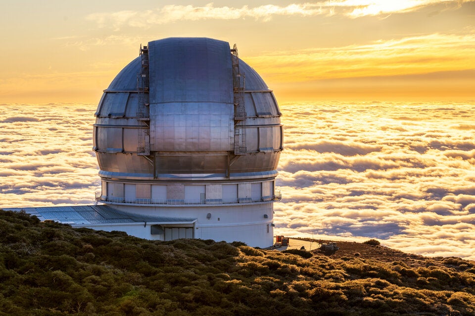 Sunset beim Observatorium am Roque de los Muchachos auf der Insel La Palma.