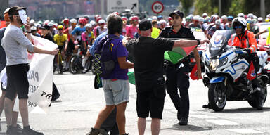 Skandal um Pal&auml;stina-Protest: 11. Vuelta-Etappe abgebrochen