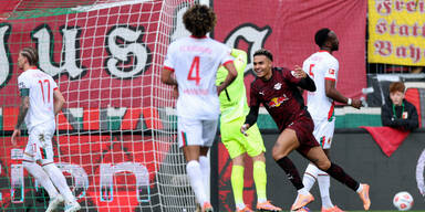 Leipzig feiert 6:0-Torparty, &Ouml;FB-Star Baumgartner trifft