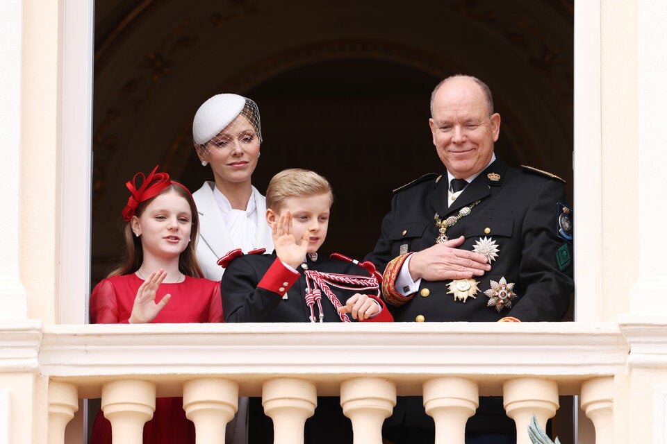 Charlène und Albert mit den Kindern Jacques und Gabriella.