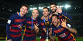 Gerard Pique Lionel Messi Andres Iniesta Sergio Busquets Dani Alves