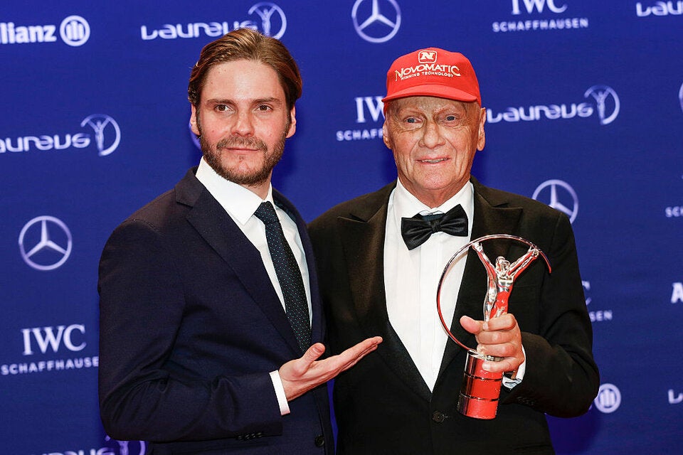 Daniel Brühl und Niki Lauda.