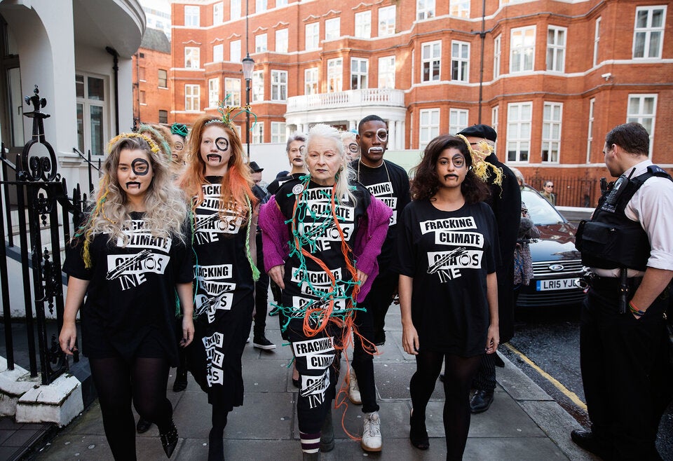 Vivienne Westwood bei einem Protest in London, 2018 
