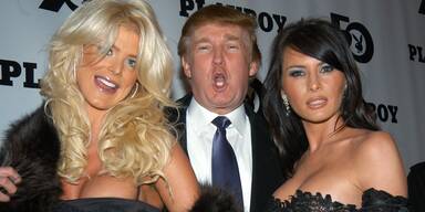 Donald Trump mit Victoria Silvstedt (rechts) und Melania.&nbsp;