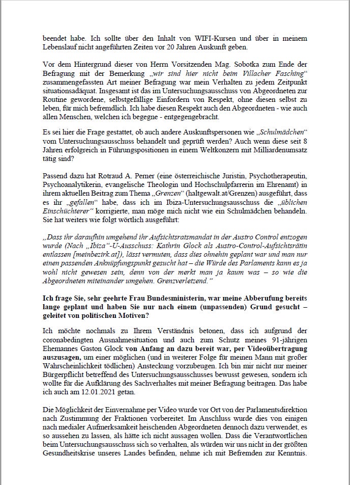 Diesen Brief schickte Kathrin Glock an Ministerin Gewessler