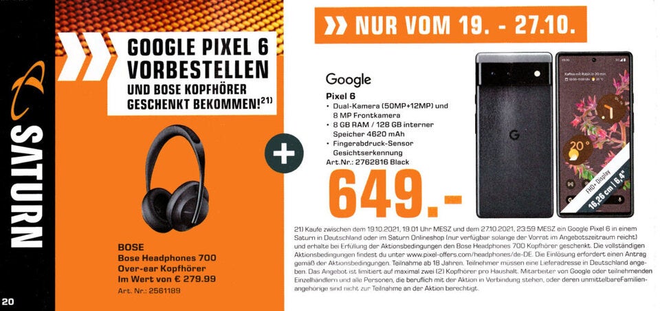 Google Pixel 6 (Pro) mit Top-Ausstattung und Android 12