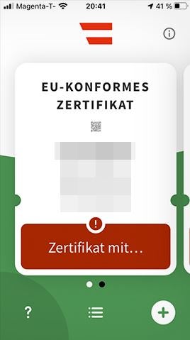 Grüner Pass nach Mega-Panne down