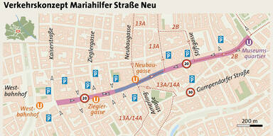 Mariahilfer Straße für Autoverkehr gesperrt