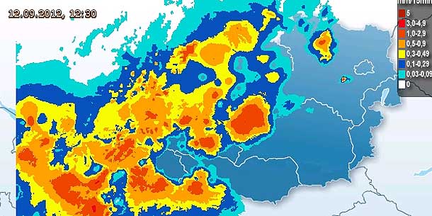 Temperatursturz und Starkregen in Österreich