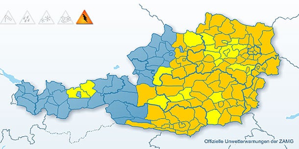 Heftige Unwetter überrollen Österreich
