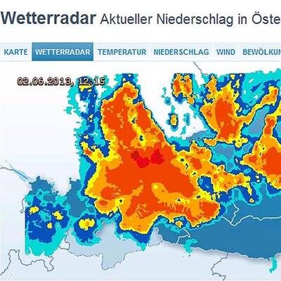 Das Hochwasser am Regenradar