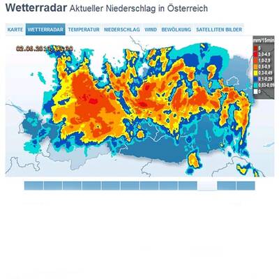Das Hochwasser am Regenradar