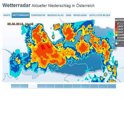 Das Hochwasser am Regenradar