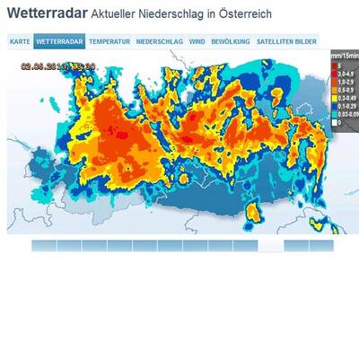 Das Hochwasser am Regenradar