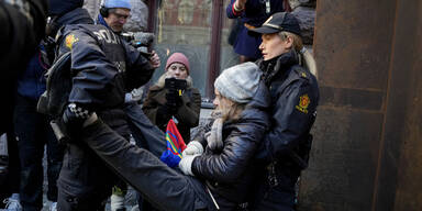 Hier wird Greta von der Polizei weggetragen