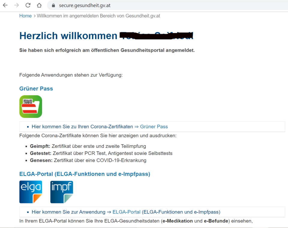 Grünen Pass für Geimpfte aufs Handy holen/ausdrucken
