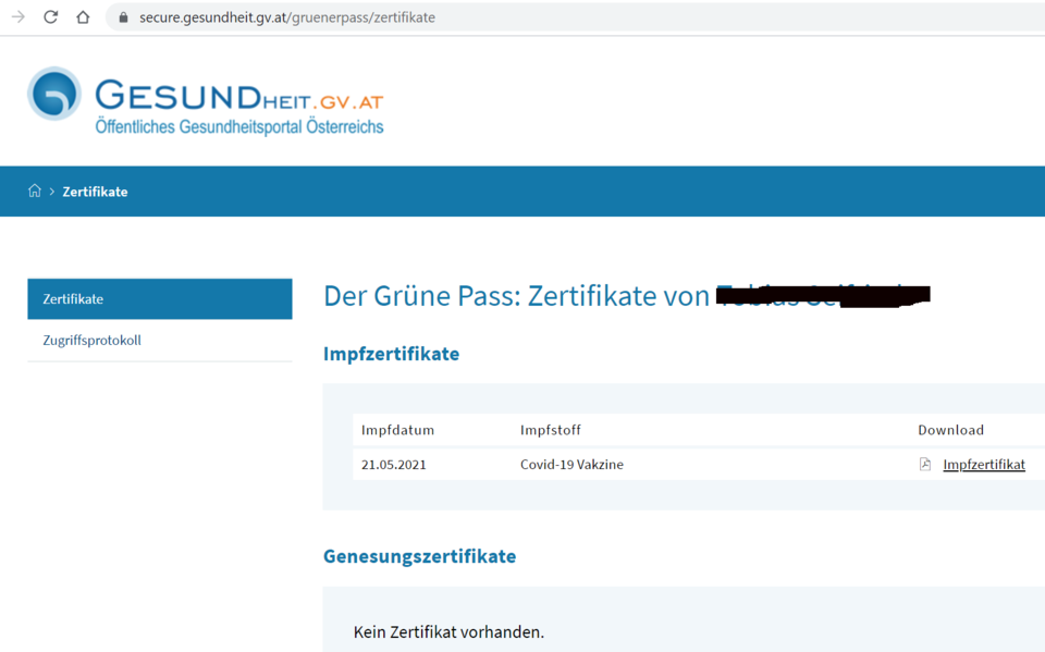 Grünen Pass für Geimpfte aufs Handy holen/ausdrucken