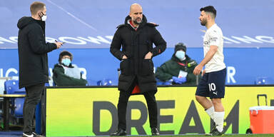 ManCity-Coach Pep Guardiola und Kun Aguero