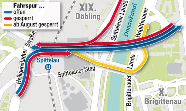 Mega-Stau rund um die Gürtelbrücke