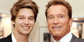 Arnold Schwarzenegger (M.), sein Sohn Patrick Arnold Shriver