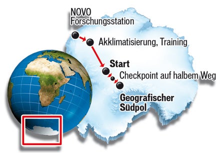 Hermann Maier 'Wettlauf zum Südpol' Route