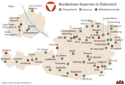 Kasernen in Österreich